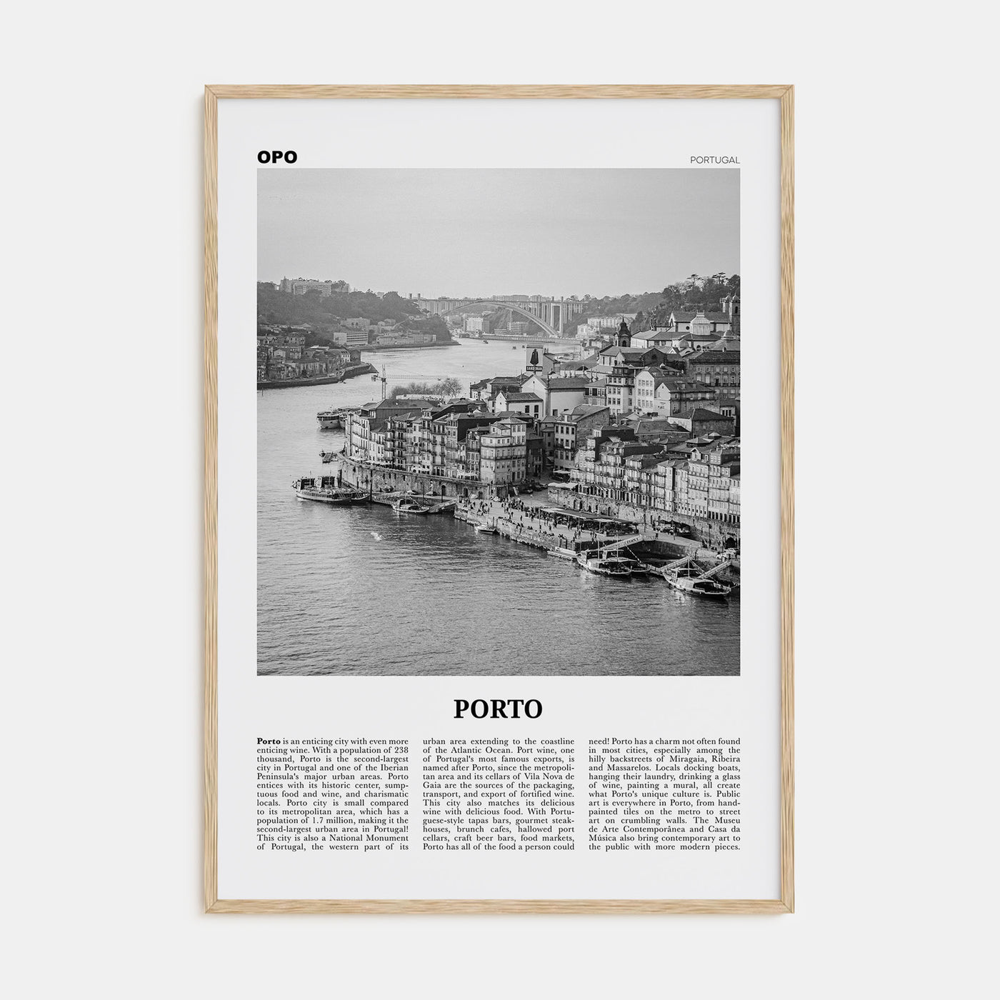 Porto Travel B&W Poster