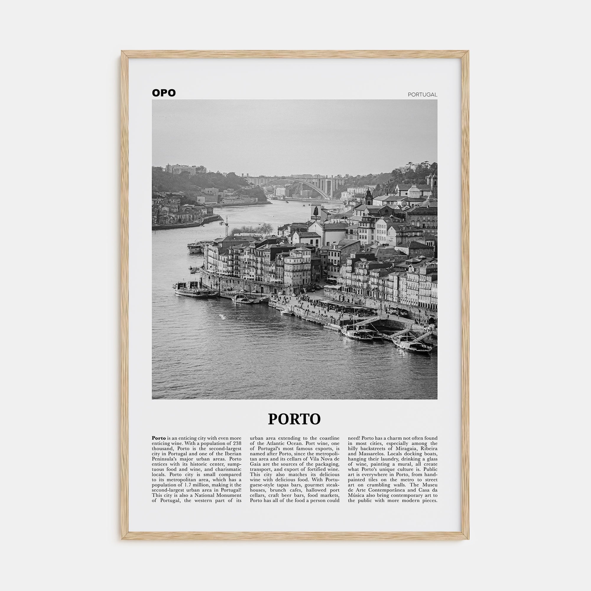 Porto Travel B&W Poster