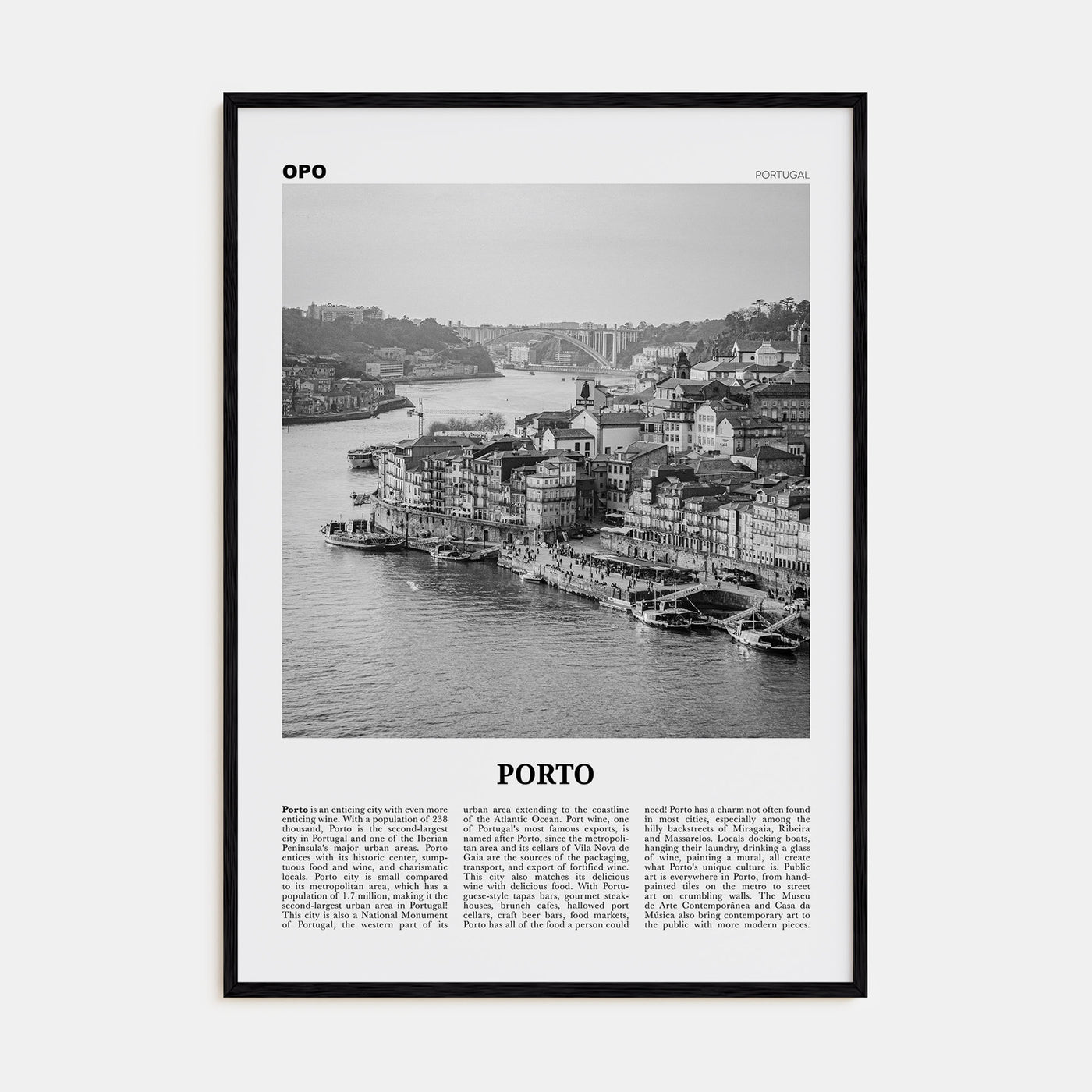 Porto Travel B&W Poster