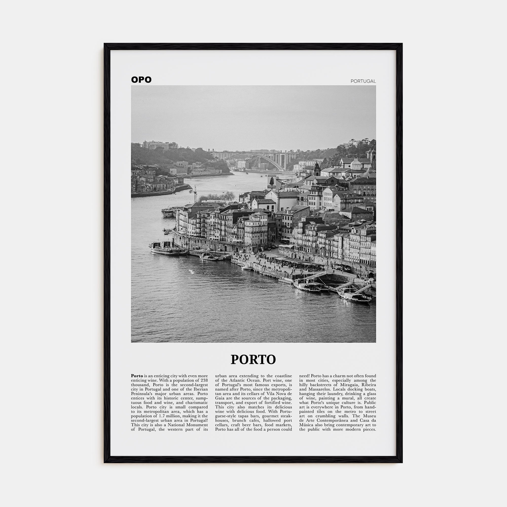 Porto Travel B&W Poster