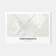 Portsmouth, New Hampshire Map Landscape Poster