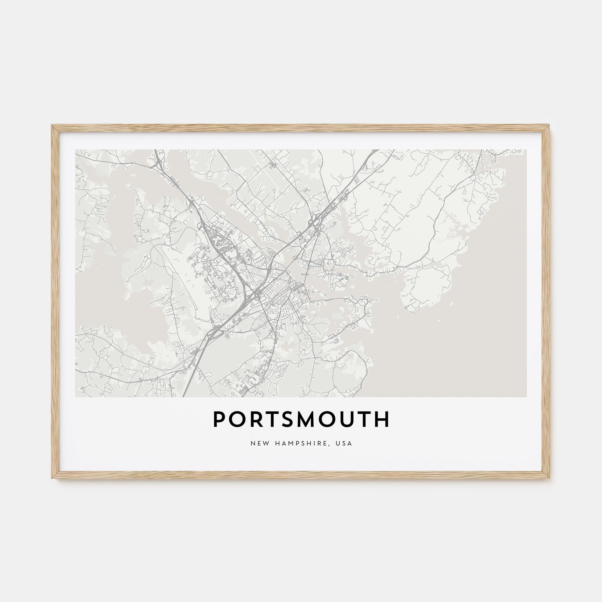 Portsmouth, New Hampshire Map Landscape Poster