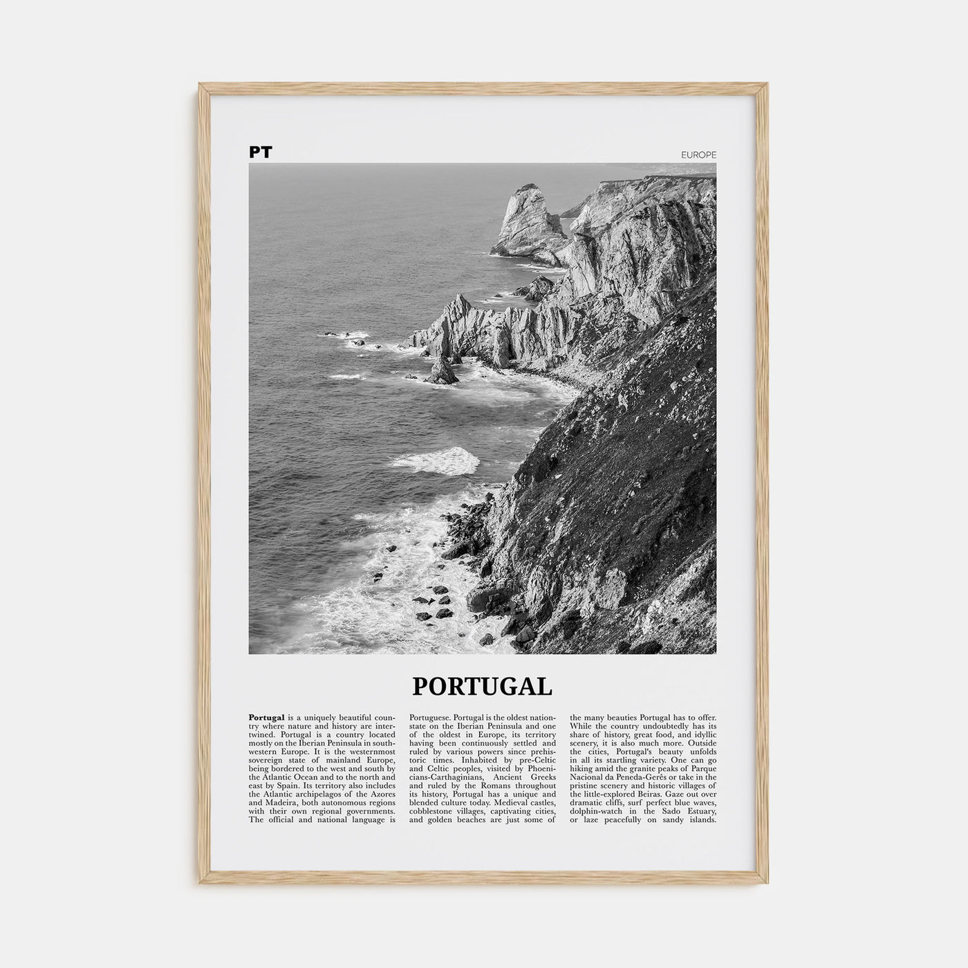 Portugal Travel B&W No 1 Poster