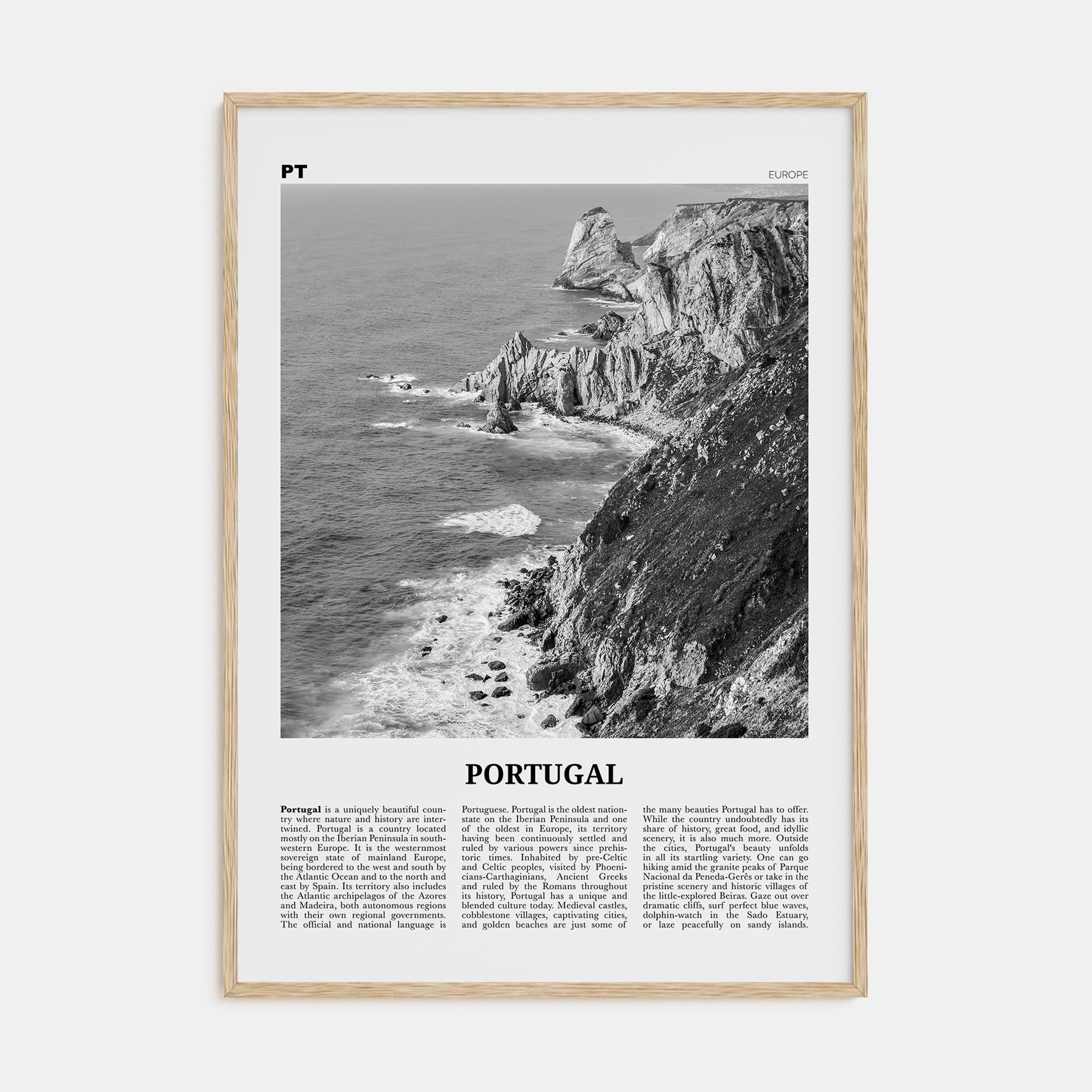 Portugal Travel B&W No 1 Poster