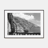 Positano Landscape B&W No 1 Poster
