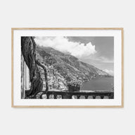 Positano Landscape B&W No 1 Poster