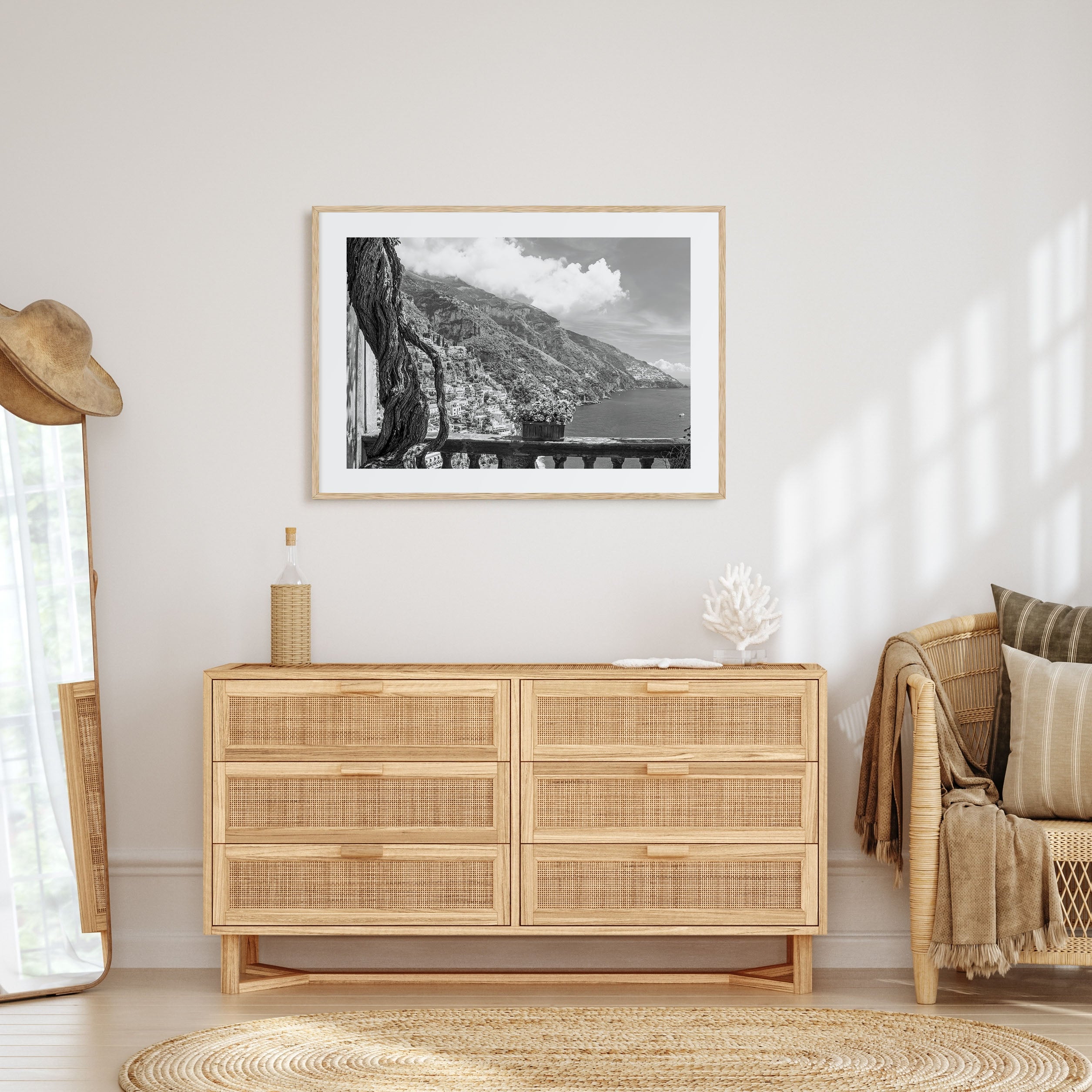 Positano Landscape B&W No 1 Poster