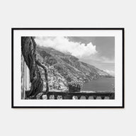 Positano Landscape B&W No 1 Poster
