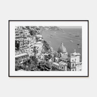 Positano Landscape B&W No 2 Poster