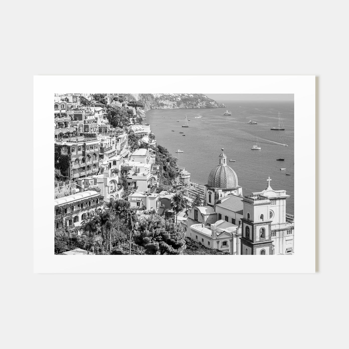 Positano Landscape B&W No 2 Poster