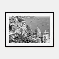Positano Landscape B&W No 2 Poster