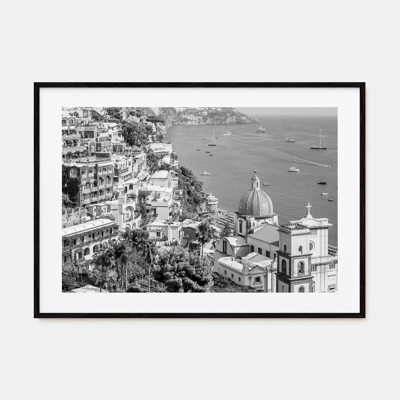 Positano Landscape B&W No 2 Poster