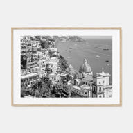 Positano Landscape B&W No 2 Poster