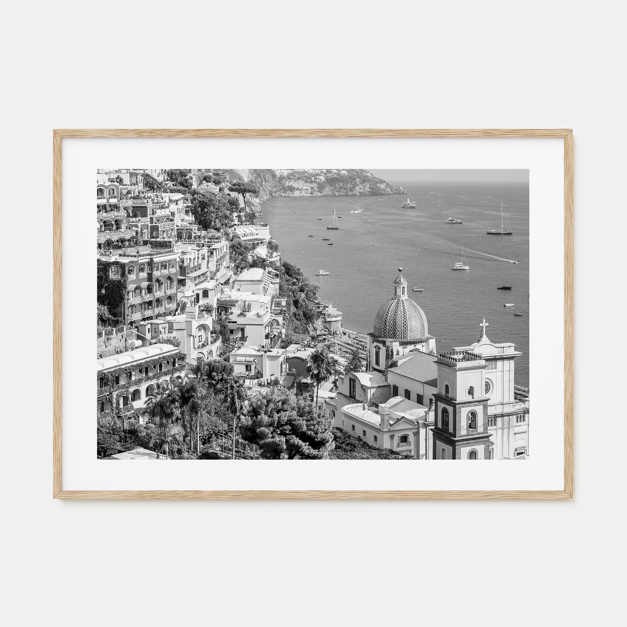 Positano Landscape B&W No 2 Poster