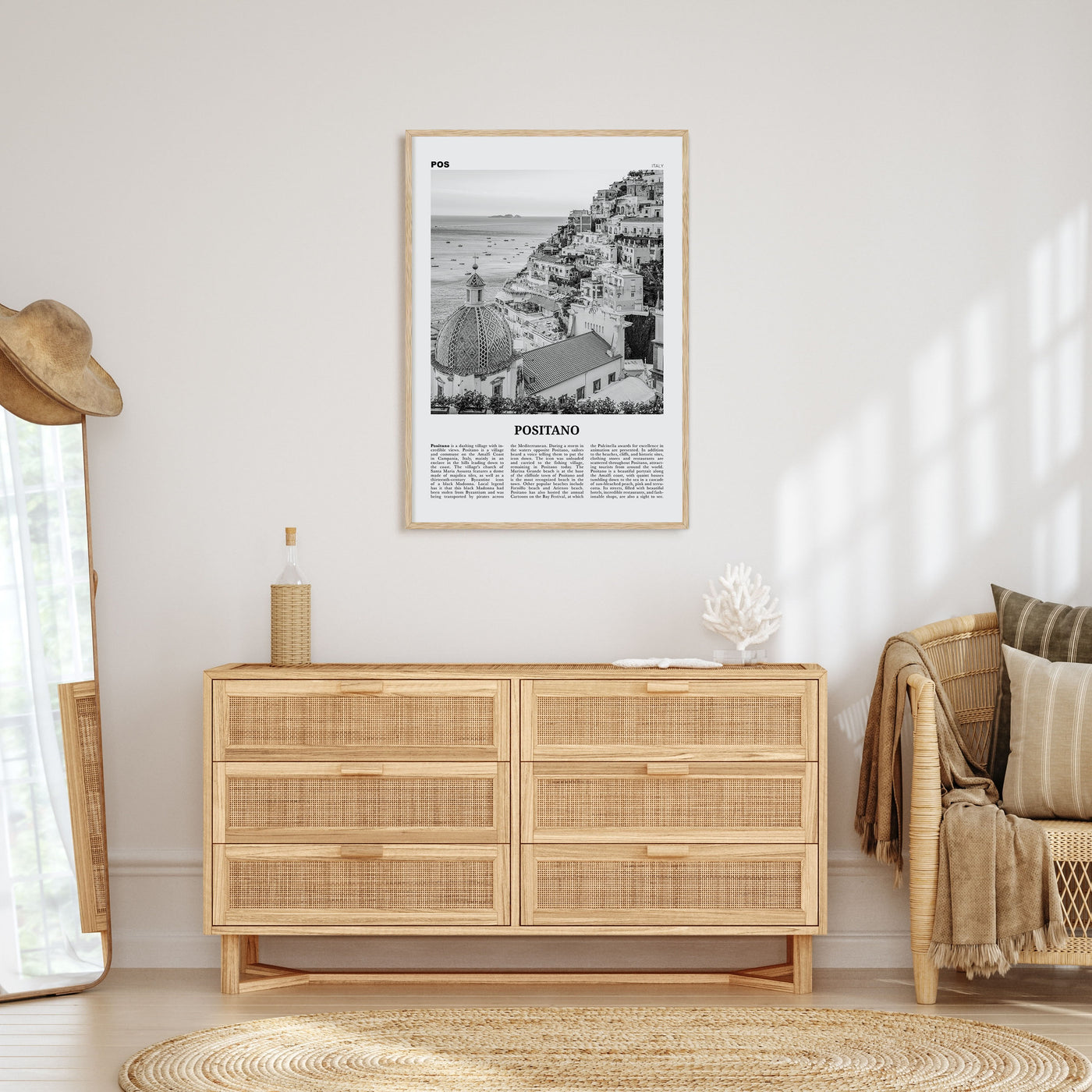 Positano Travel B&W No 1 Poster