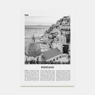 Positano Travel B&W No 1 Poster