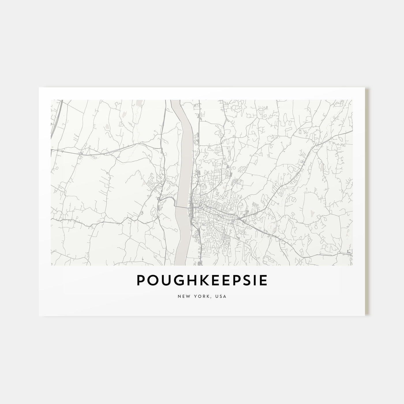 Poughkeepsie Map Landscape Poster