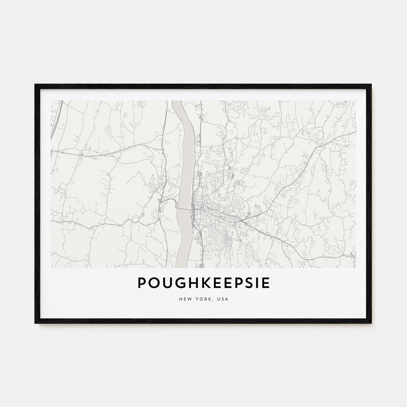 Poughkeepsie Map Landscape Poster