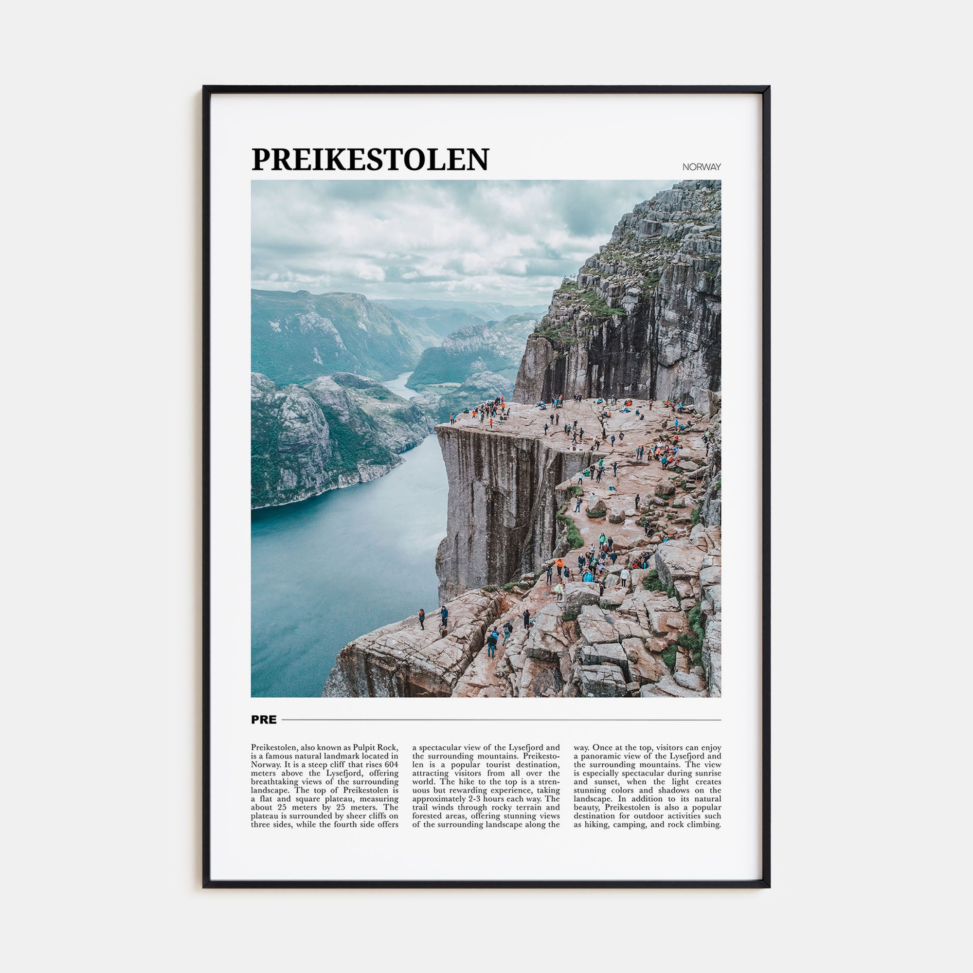 Preikestolen Travel Color Poster