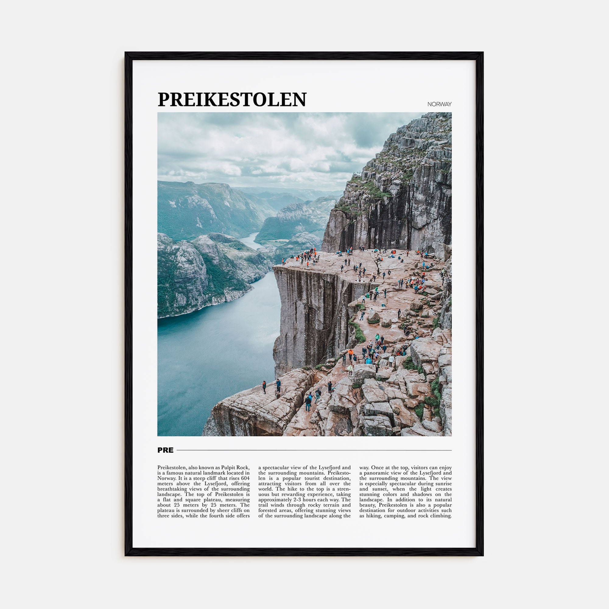 Preikestolen Travel Color Poster