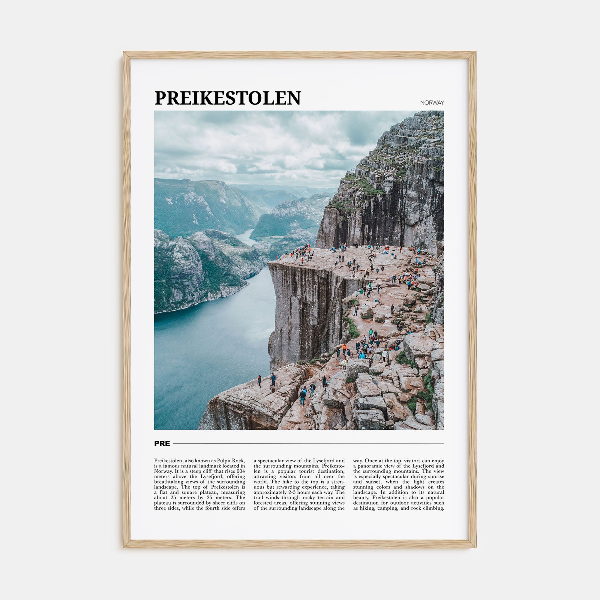 Preikestolen Travel Color Poster