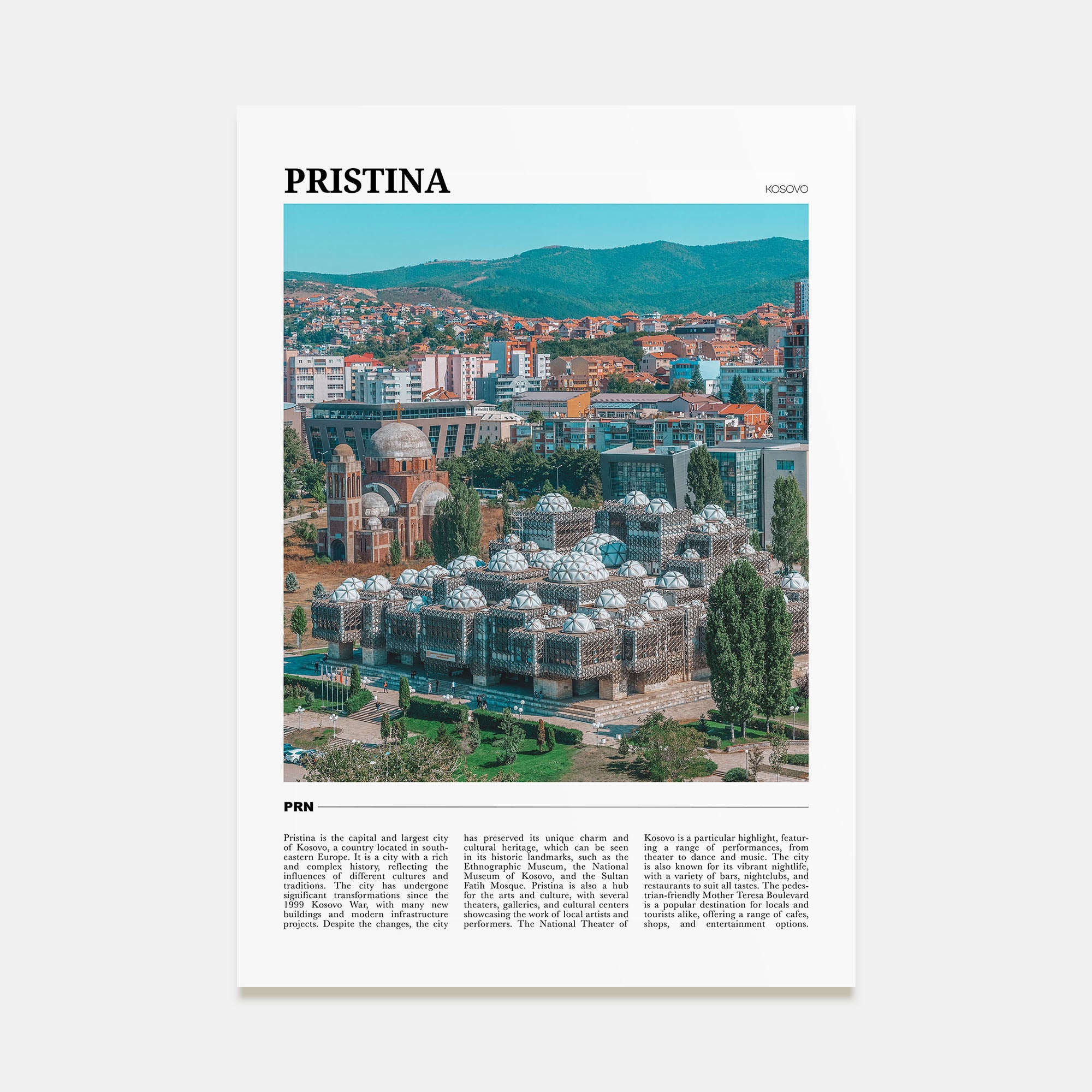 Pristina Travel Color Poster