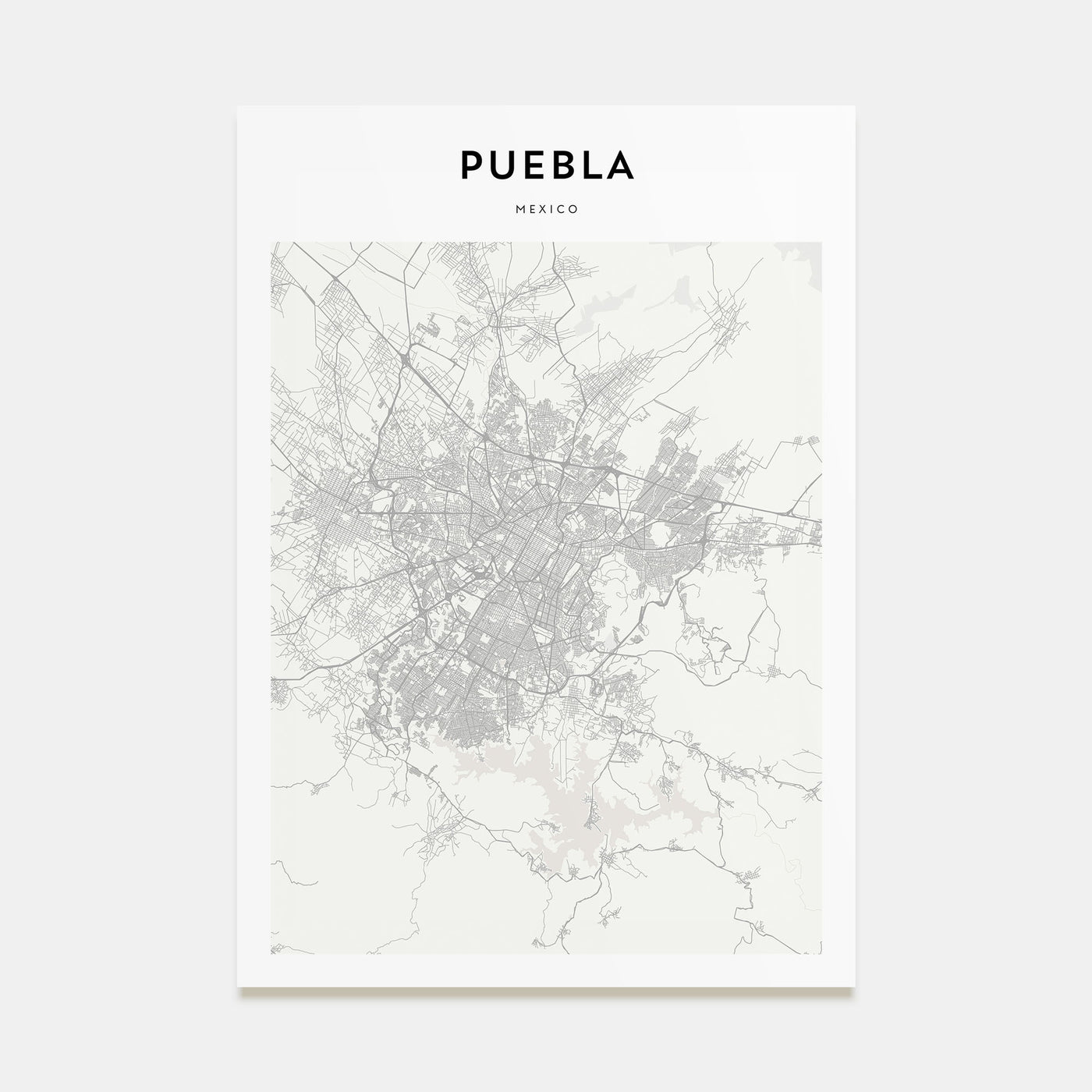 Puebla Map Portrait Poster