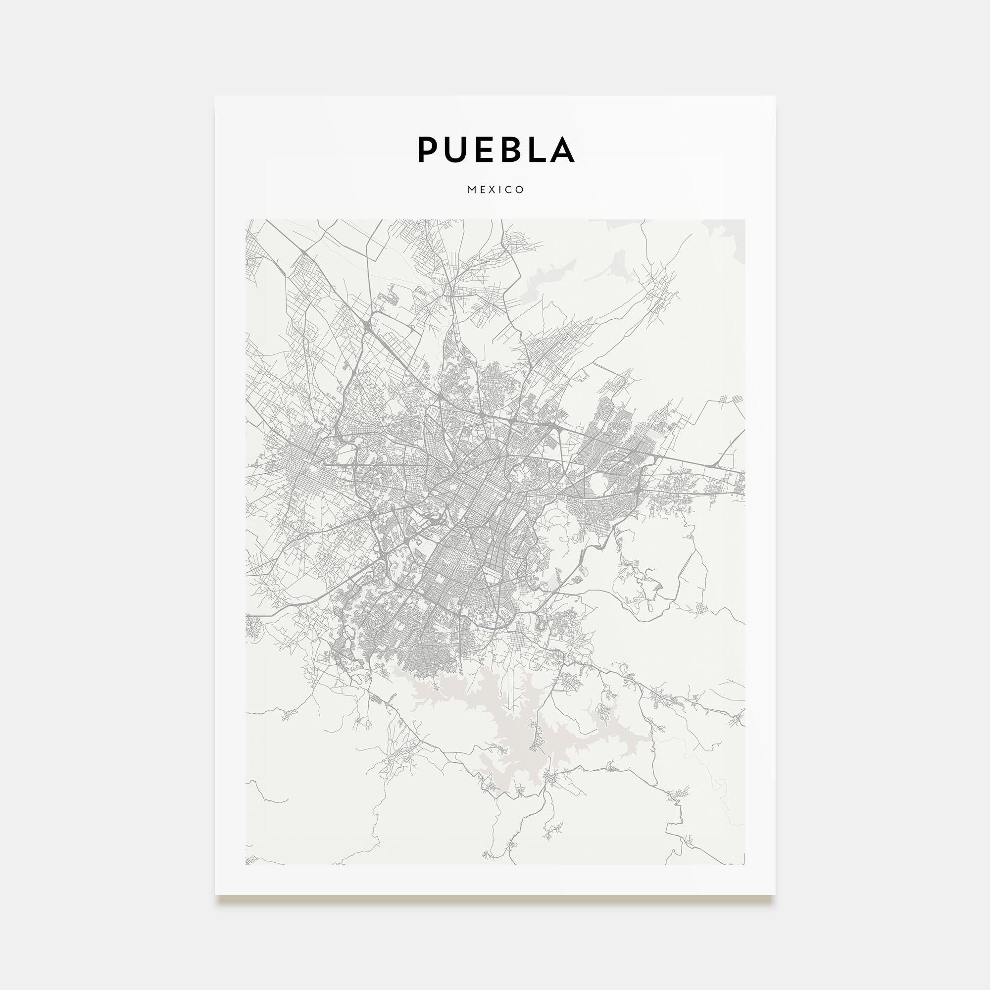 Puebla Map Portrait Poster