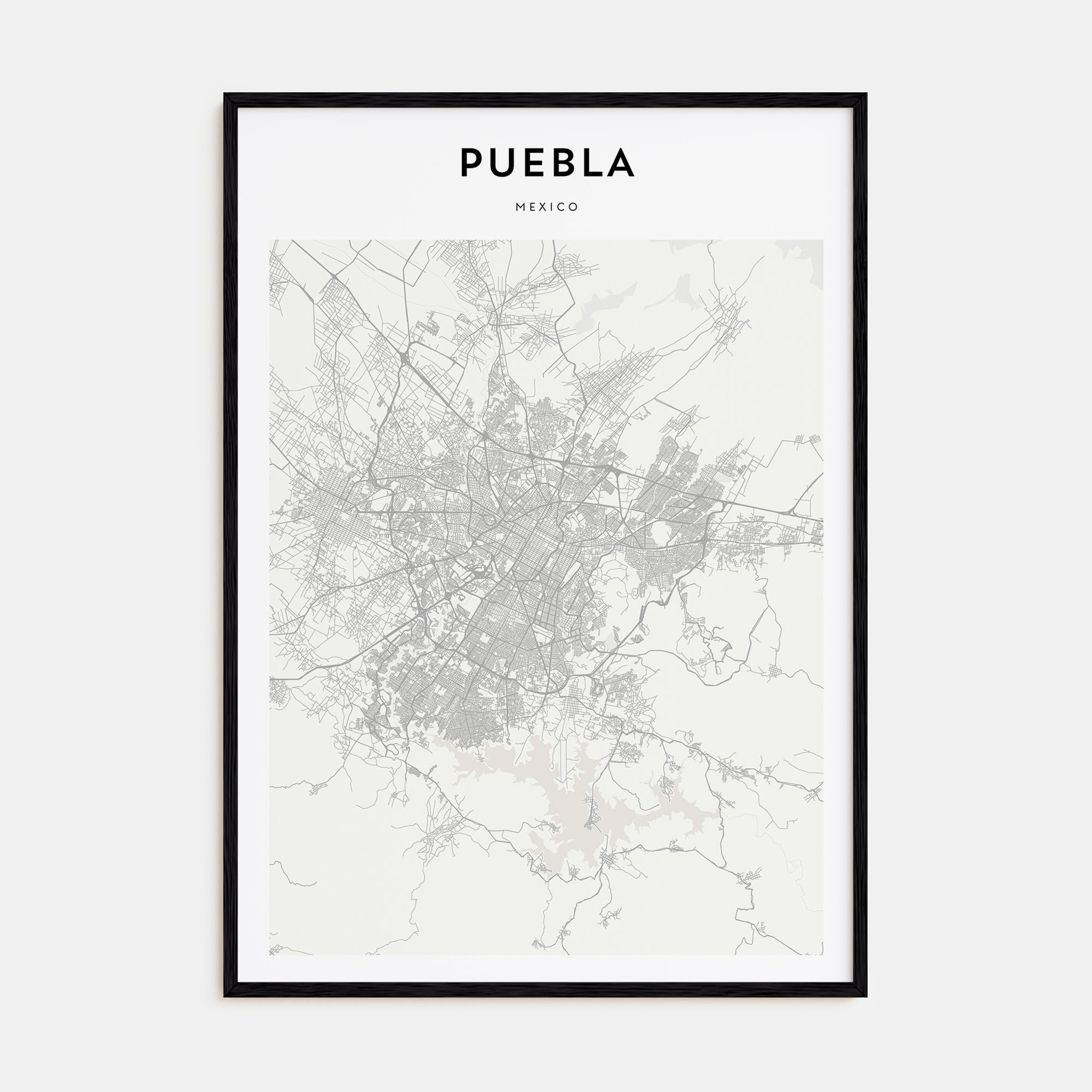 Puebla Map Portrait Poster