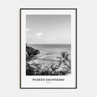 Puerto Escondido Portrait B&W Poster