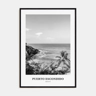 Puerto Escondido Portrait B&W Poster
