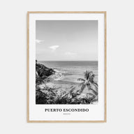Puerto Escondido Portrait B&W Poster