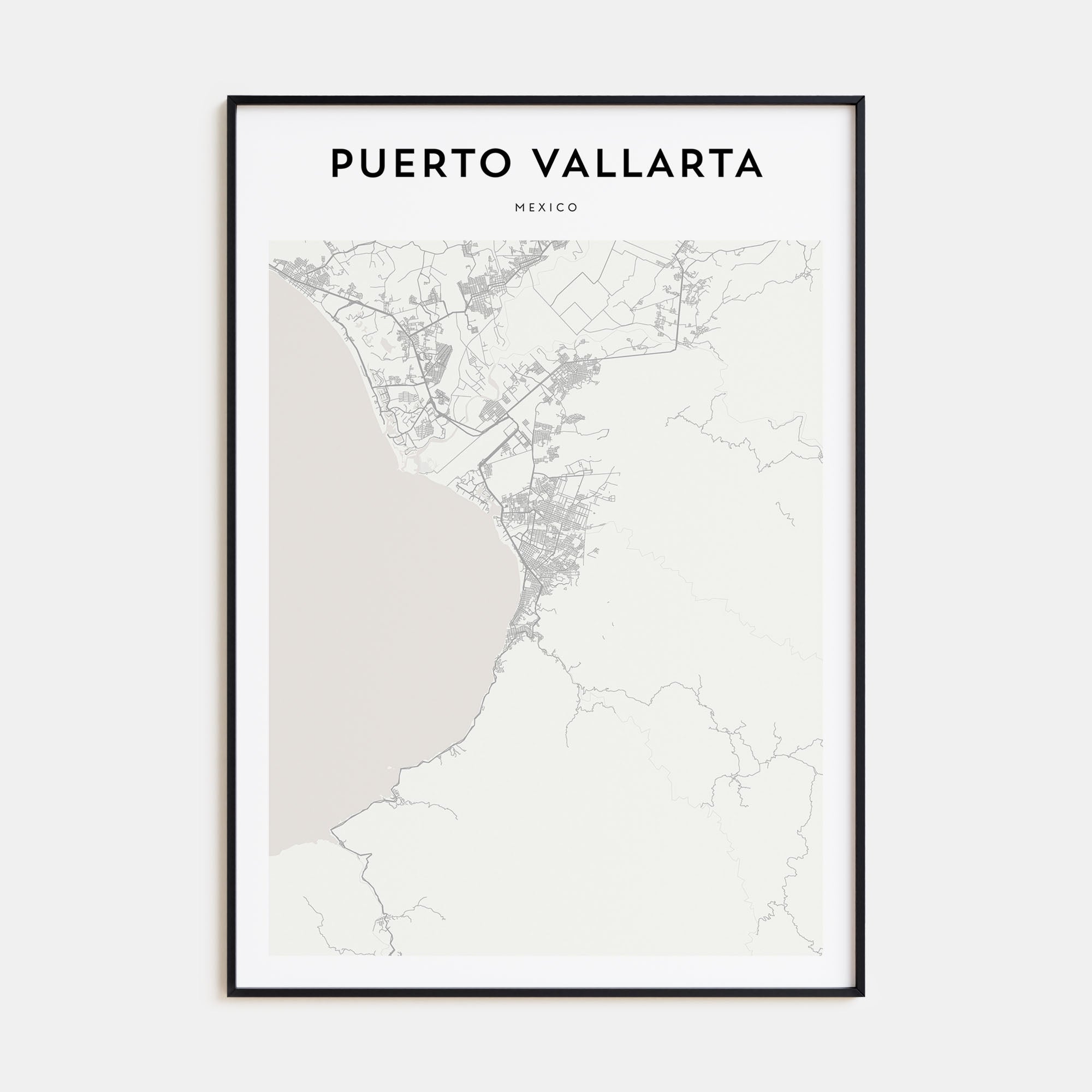 Puerto Vallarta Map Portrait Poster