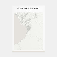 Puerto Vallarta Map Portrait Poster