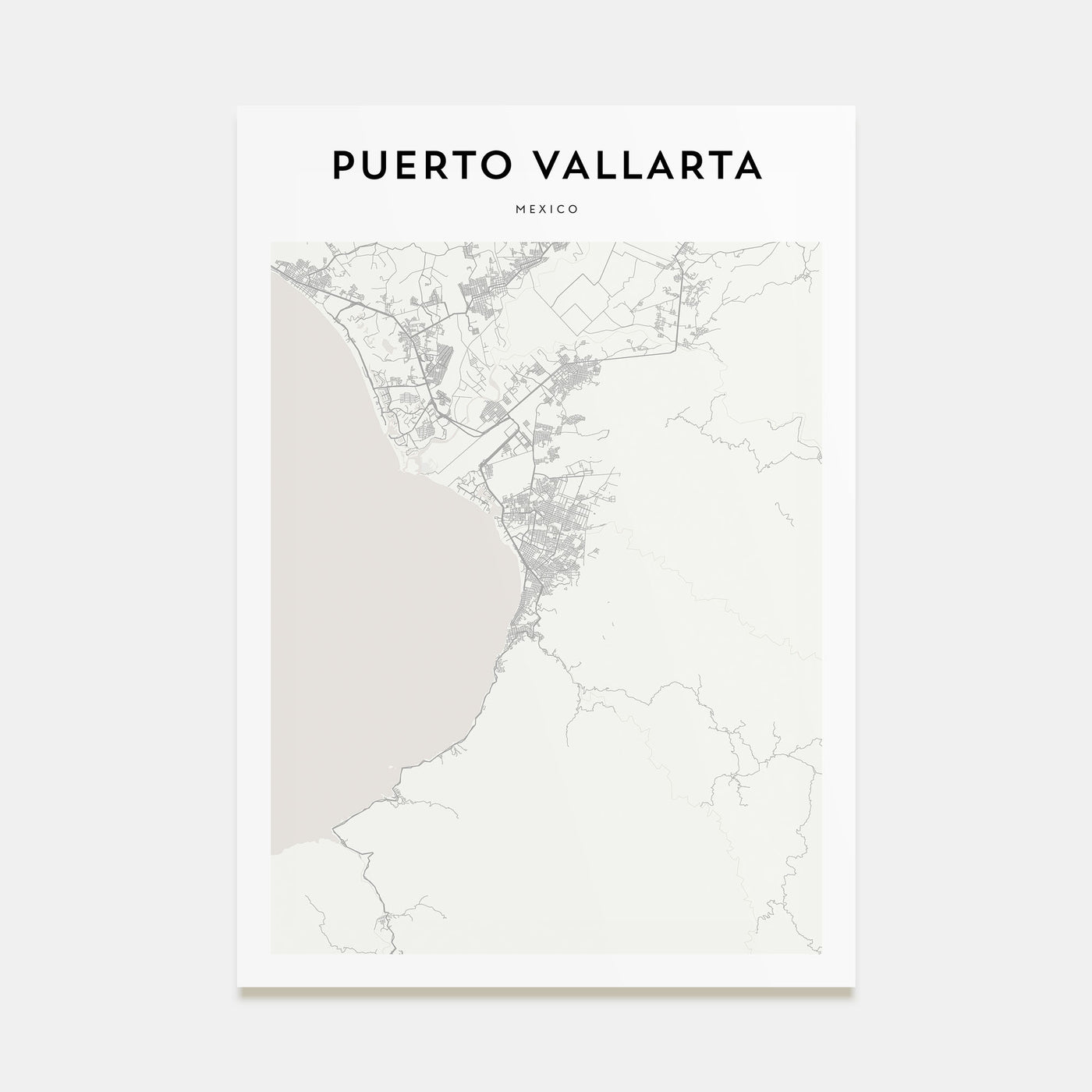 Puerto Vallarta Map Portrait Poster