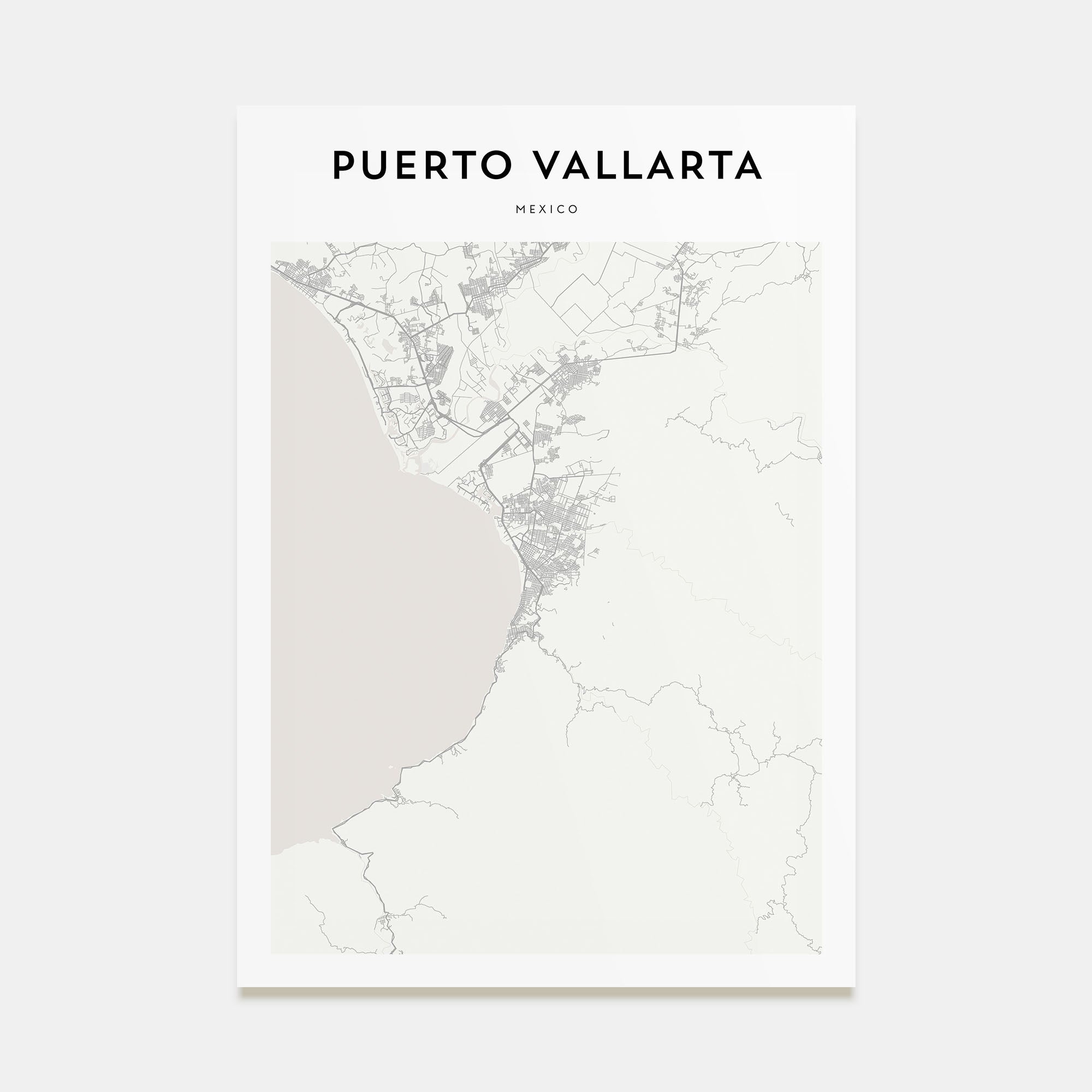 Puerto Vallarta Map Portrait Poster