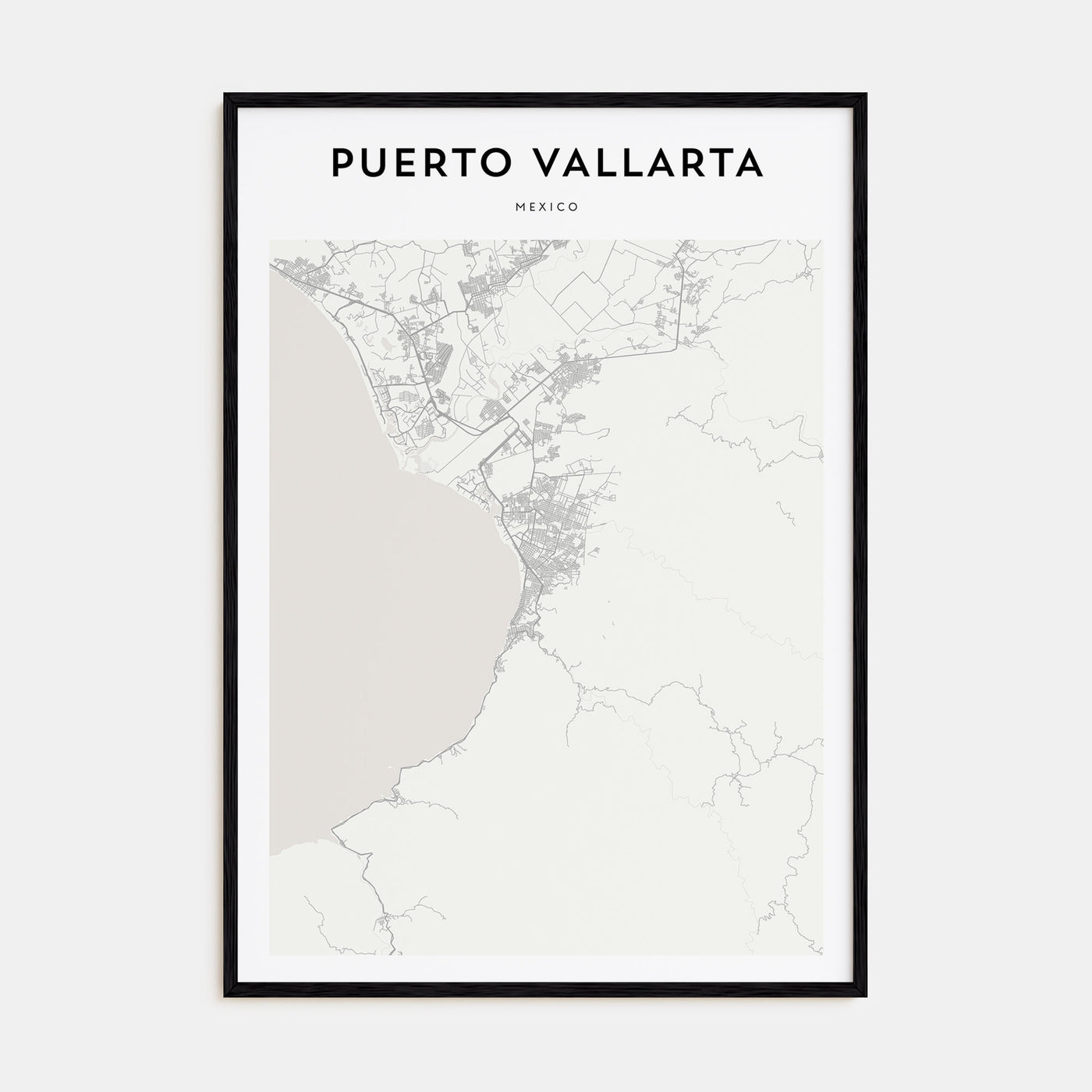 Puerto Vallarta Map Portrait Poster