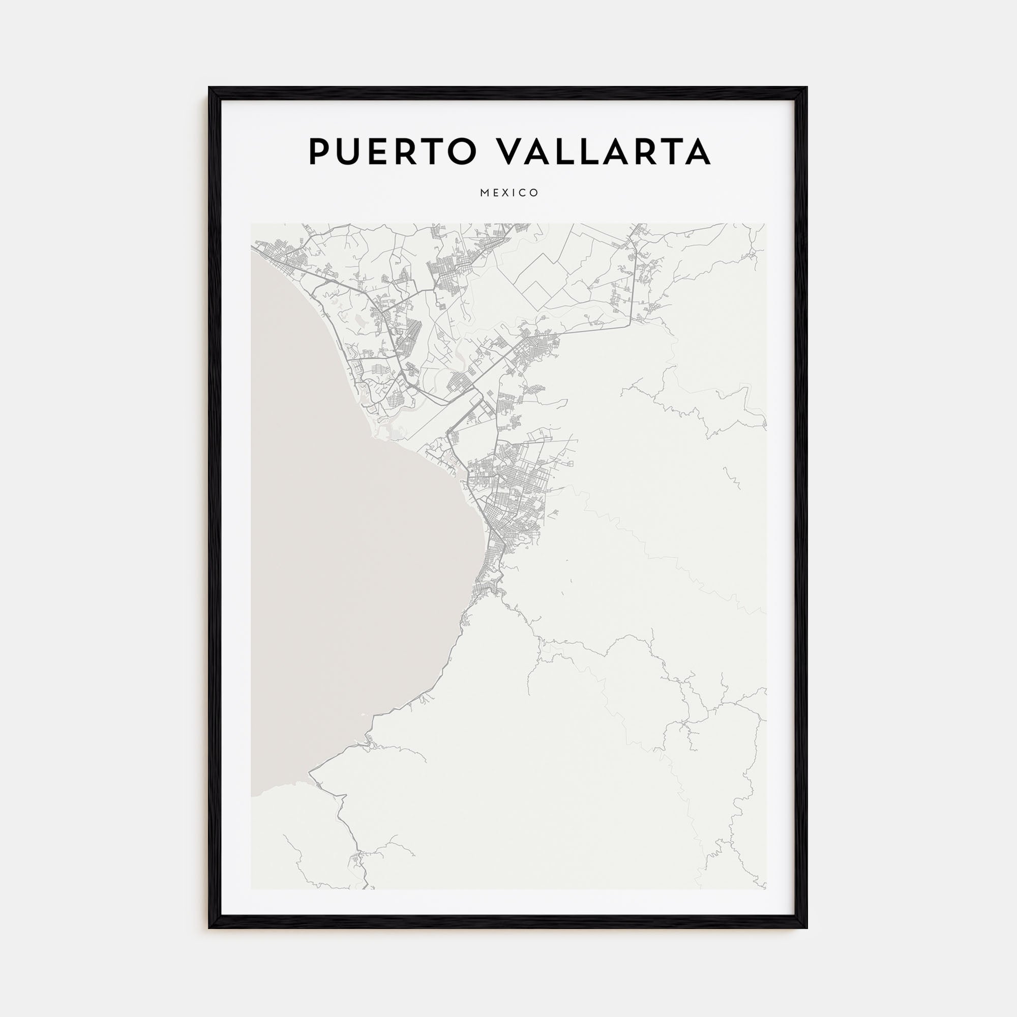 Puerto Vallarta Map Portrait Poster