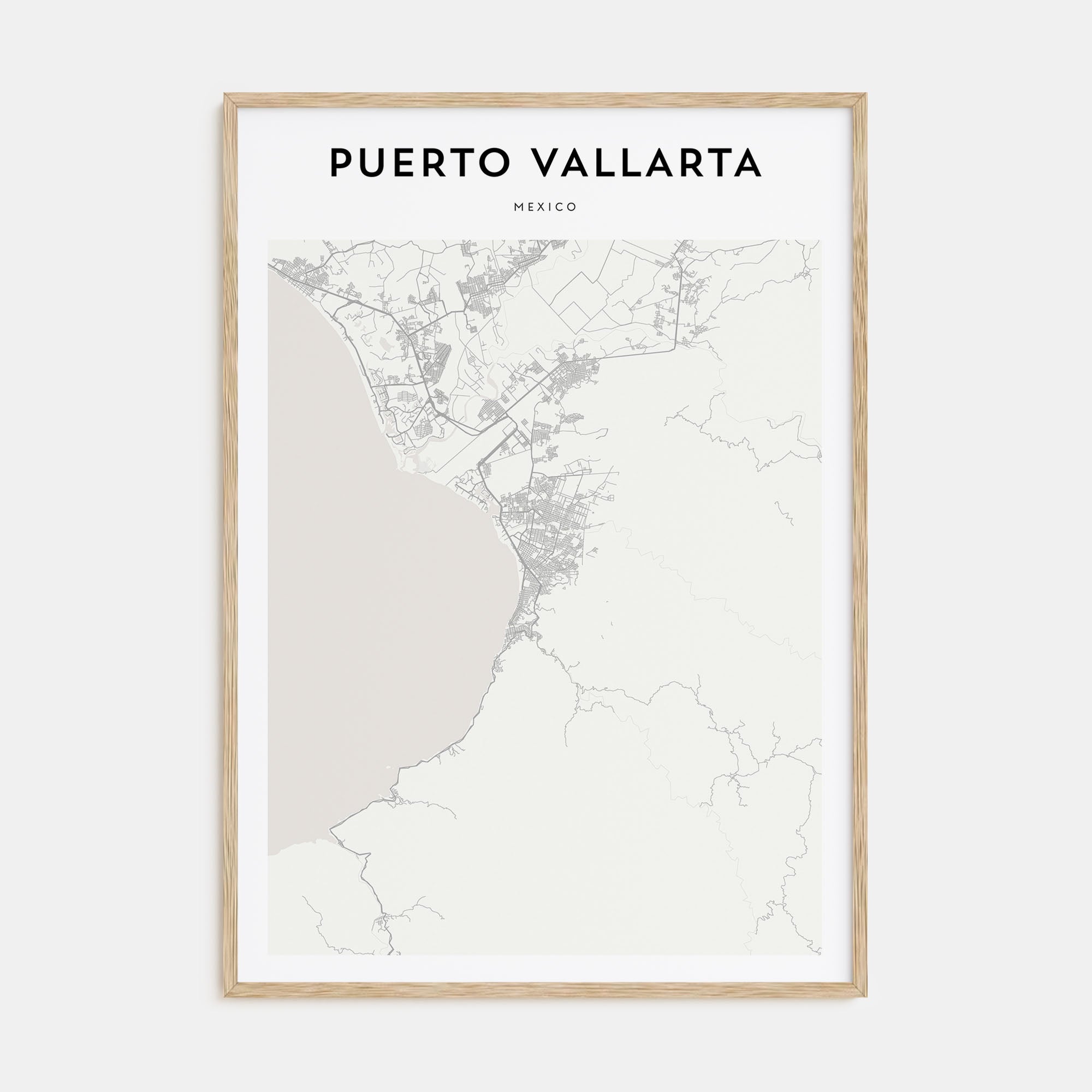 Puerto Vallarta Map Portrait Poster