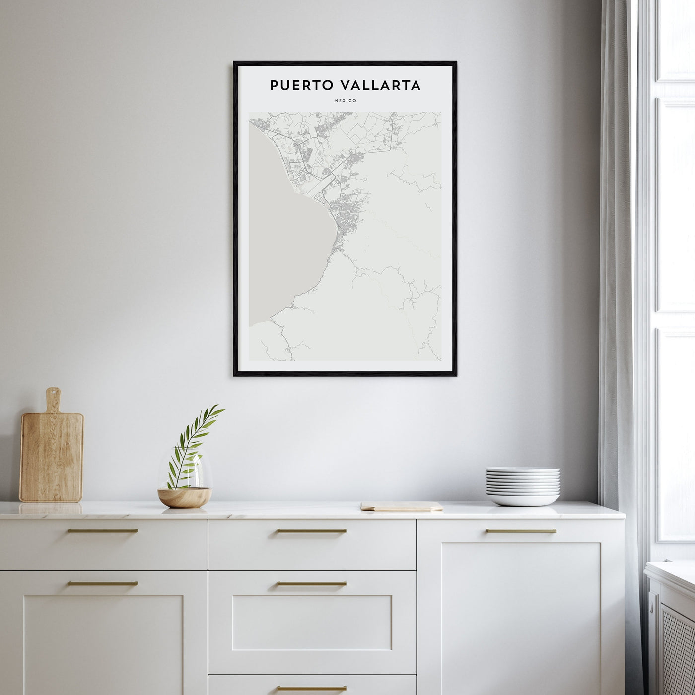 Puerto Vallarta Map Portrait Poster