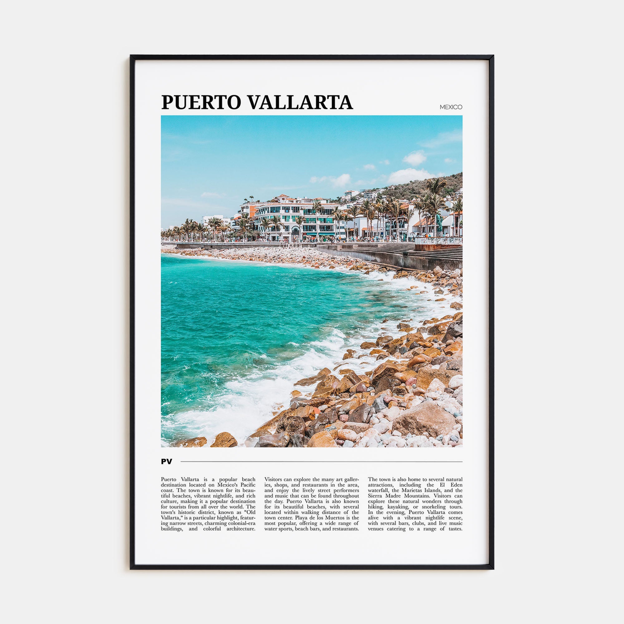 Puerto Vallarta Travel Color Poster