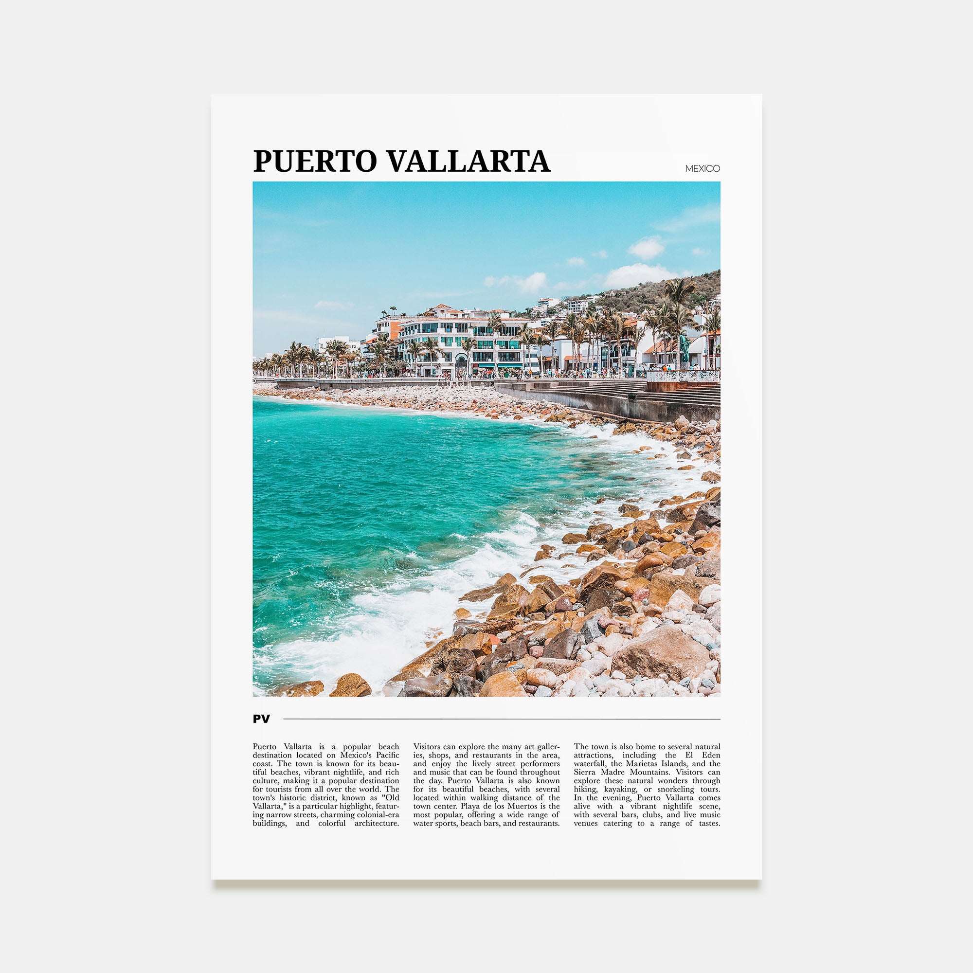 Puerto Vallarta Travel Color Poster