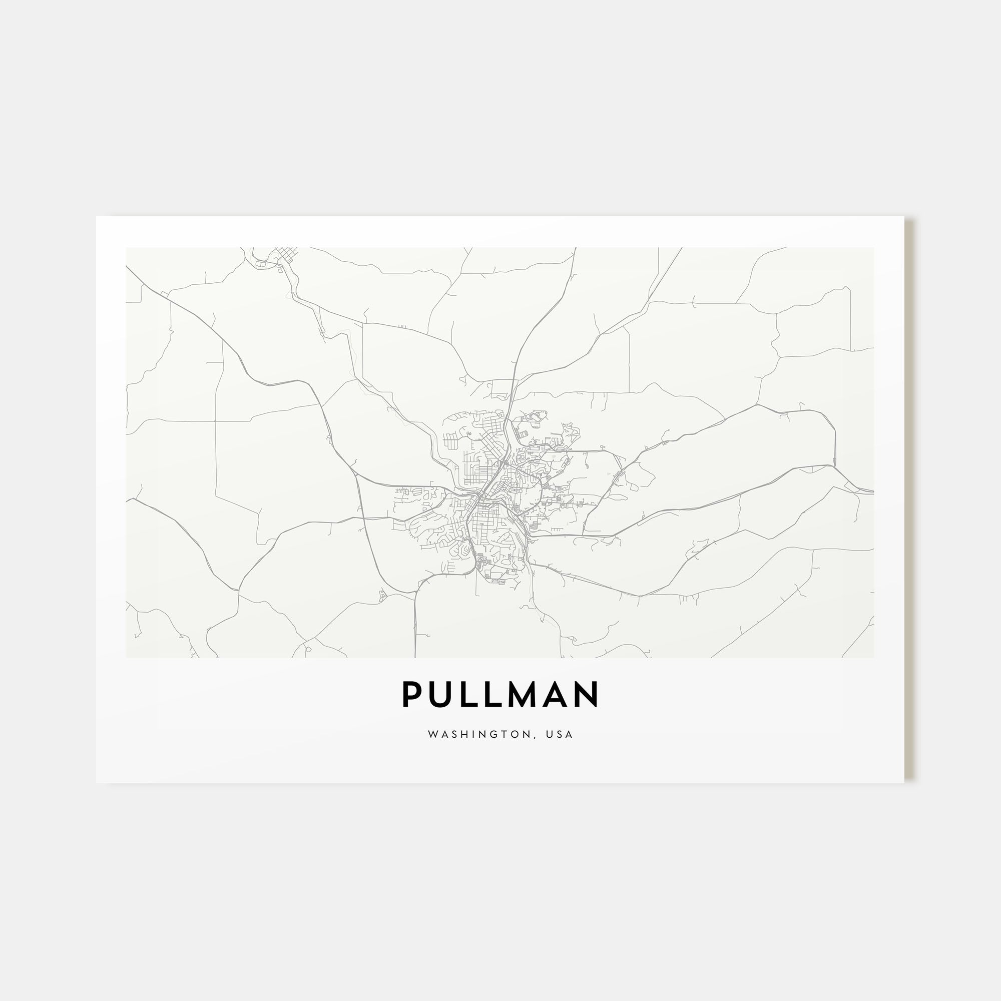 Pullman Map Landscape Poster
