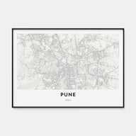 Pune Map Landscape Poster