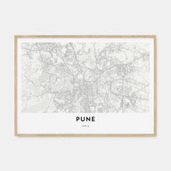 Pune Map Landscape Poster