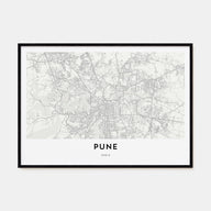 Pune Map Landscape Poster