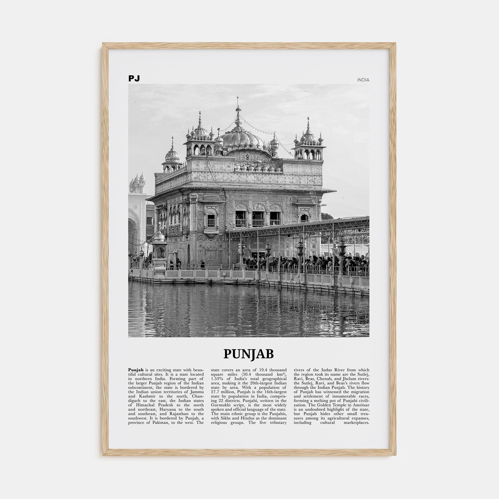 Punjab Travel B&W Poster