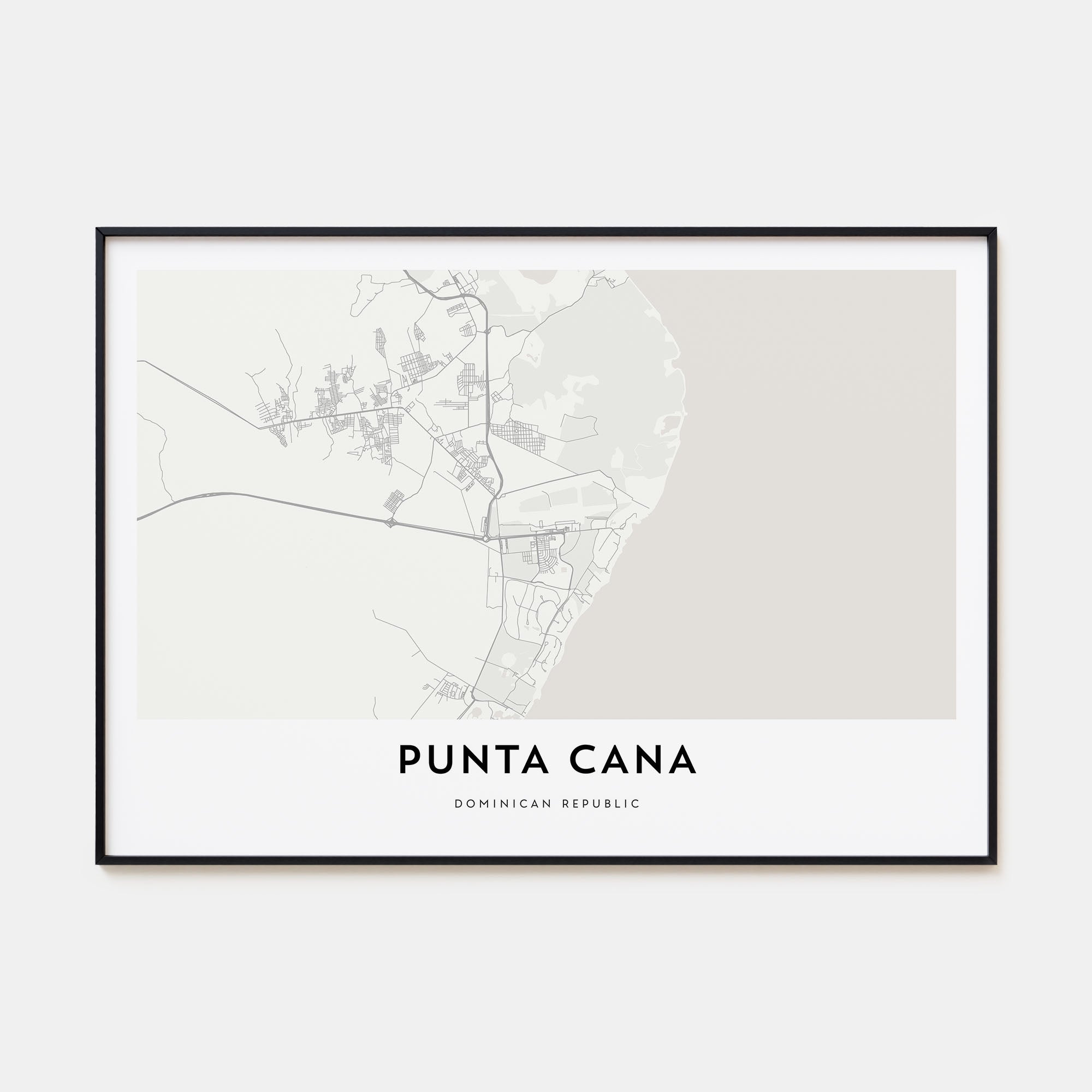 Punta Cana Map Landscape Poster