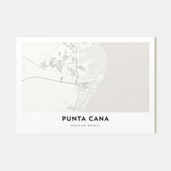 Punta Cana Map Landscape Poster