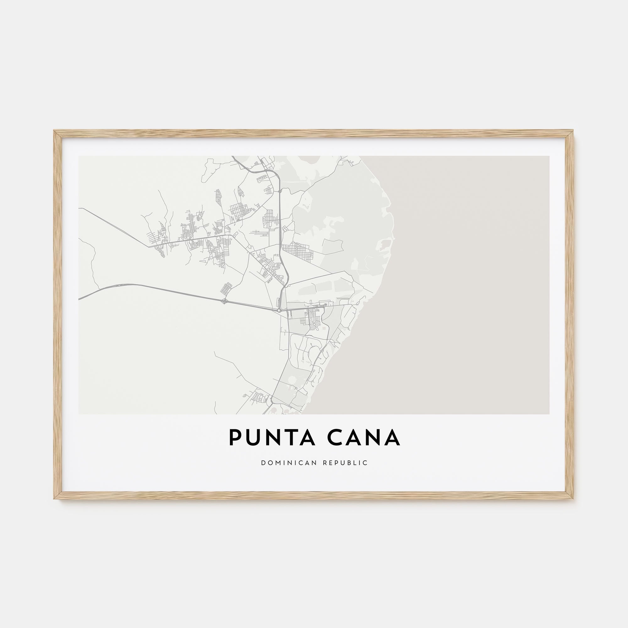 Punta Cana Map Landscape Poster